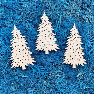 Tekturka: Boże Narodzenie 80 - Choinki 3 szt. + grafiki na odwrocie etykiety