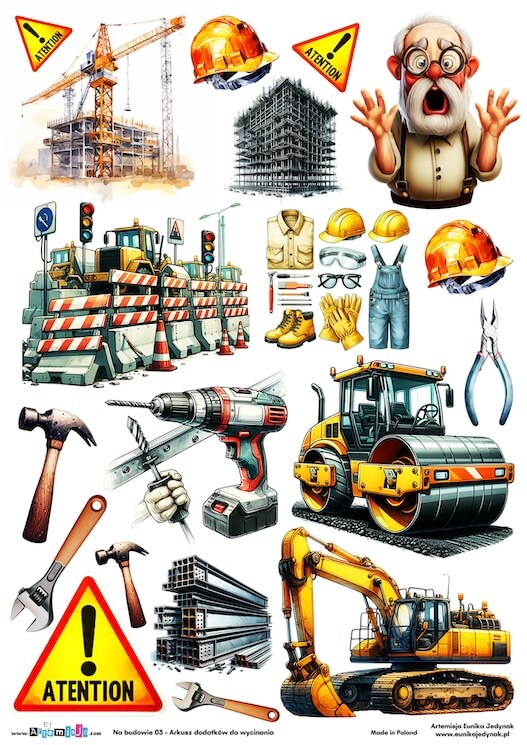 Arkusz dodatków do wycinania - Na budowie 03