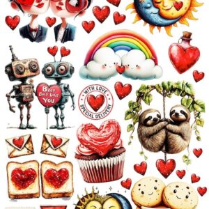 Arkusz dodatków do wycinania - Walentynki 09