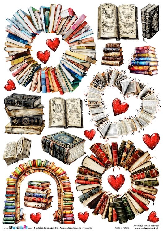 Arkusz dodatków do wycinania - Z miłości do książek 05