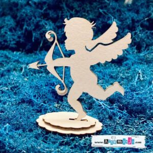 Tekturka: Miłość 24 - Amor stojący 2D + grafiki na odwrocie etykiety