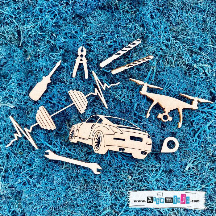 Tekturka: Dla mężczyzny 15 - Zestaw różności + grafiki na odwrocie etykiety