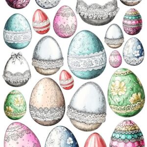 Arkusz dodatków do wycinania - Wielkanoc 14 - Pisanki z koronką