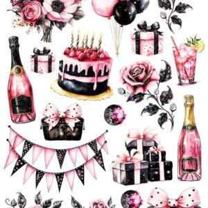 Arkusz dodatków do wycinania - Impreza 07 - Czerń i róż