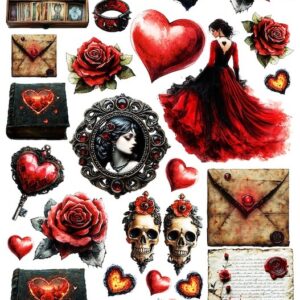 Arkusz dodatków do wycinania - Miłość 02 - Gothic