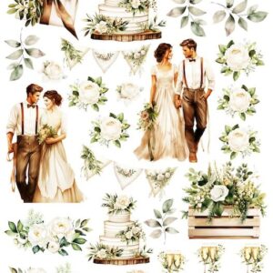 Arkusz dodatków do wycinania - Ślub 11 - Rustykalny