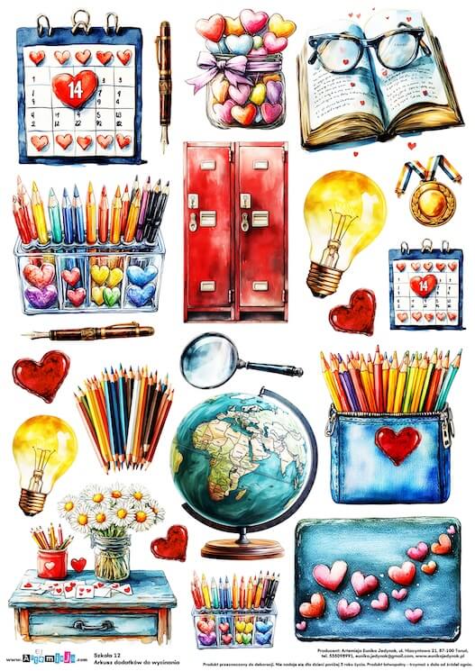 Arkusz dodatków do wycinania - Szkoła 12