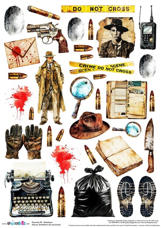 Arkusz dodatków do wycinania - Zawody 09 - Detektyw