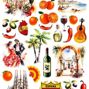 Arkusz dodatków do wycinania - Miejsca 09 - Hiszpania