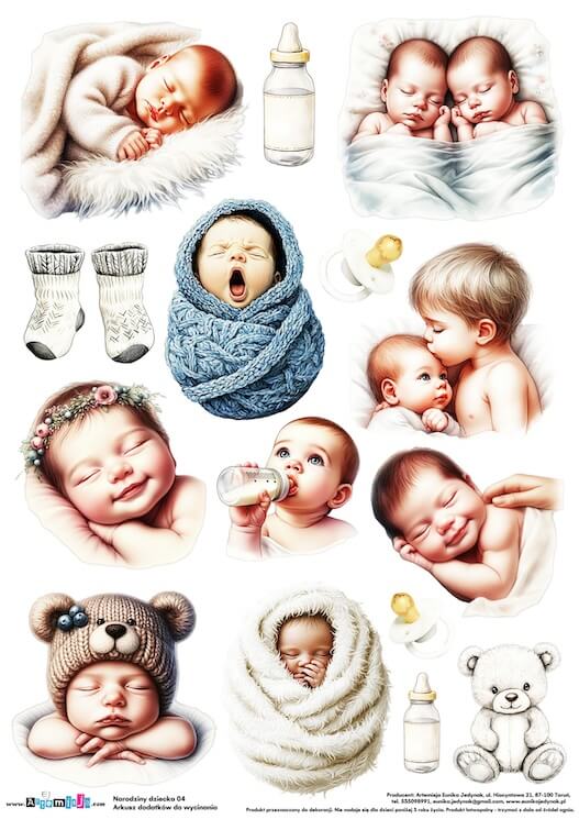 Arkusz dodatków do wycinania - Narodziny dziecka 04