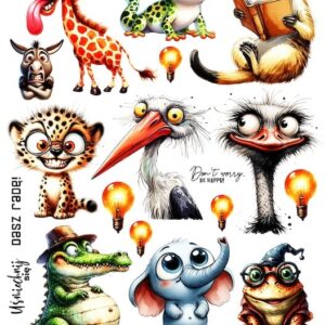 Arkusz dodatków do wycinania - Z humorem 09 - Zabawne zwierzątka