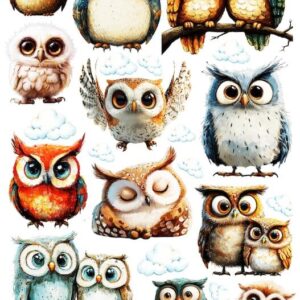 Arkusz dodatków do wycinania - Słodkie sówki 05