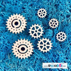 Tekturka: Dla mężczyzny (dla kobiety też) 17 - Zębatki małe + grafiki na odwrocie etykiety