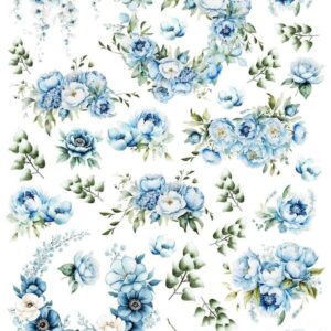 Arkusz dodatków do wycinania - Kwiaty 31 - Brudny błękit