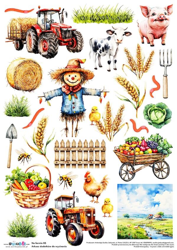 Arkusz dodatków do wycinania - Na farmie 03