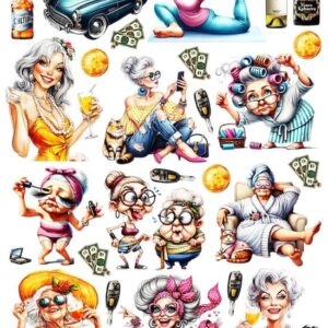 Arkusz dodatków do wycinania - Z humorem 11 - Życie kobiety zaczyna się po...