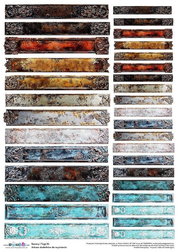 Arkusz dodatków do wycinania - Banery i Tagi 01