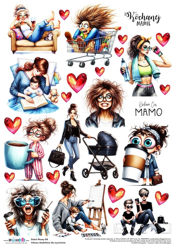 Arkusz dodatków do wycinania - Dzień Mamy 04