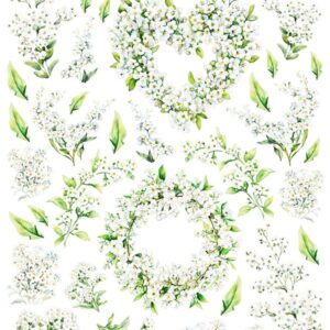 Arkusz dodatków do wycinania - Kwiaty 33 - Smagliczka nadmorska (Lobularia)