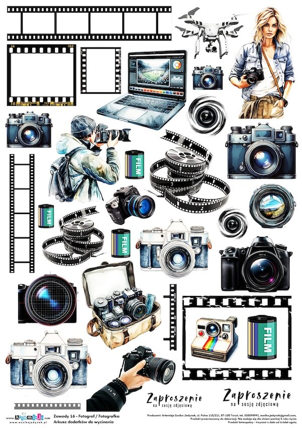 Arkusz dodatków do wycinania - Zawody 16 - Fotograf / Fotografka