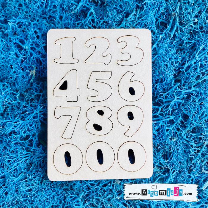 Tekturka: Cyfry 06 + grafiki na odwrocie etykiety