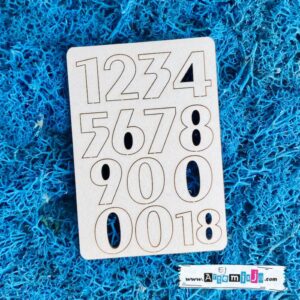 Tekturka: Cyfry 07 + grafiki na odwrocie etykiety