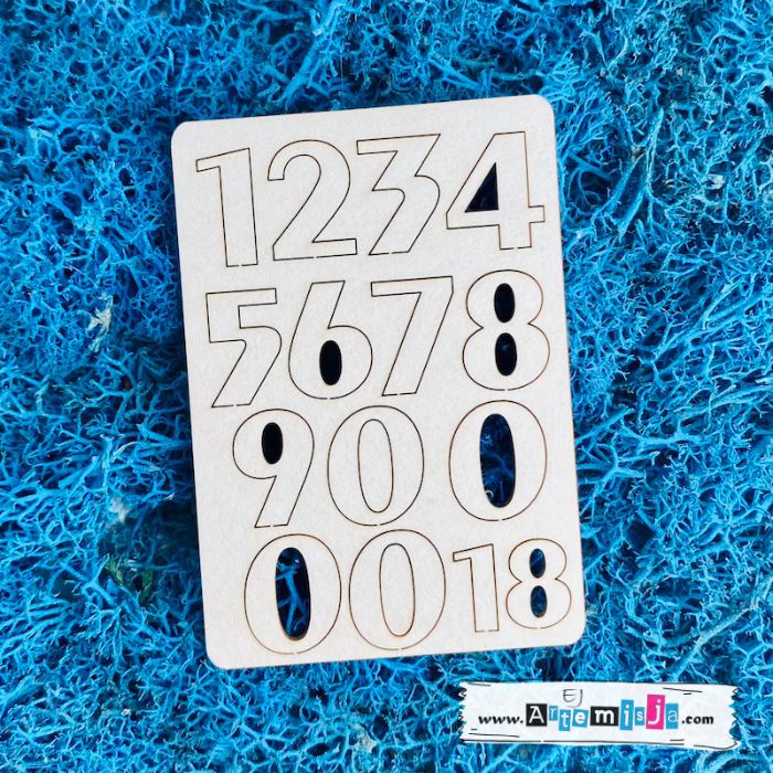 Tekturka: Cyfry 07 + grafiki na odwrocie etykiety