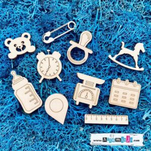Tekturka: Dziecięcy zestaw 17 - Elementy do metryczki