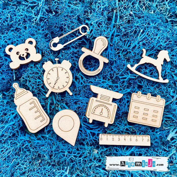 Tekturka: Dziecięcy zestaw 17 - Elementy do metryczki