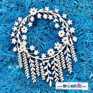 Tekturka: Wianek 20 - Kwiatowy z wiszącymi kwiatkami