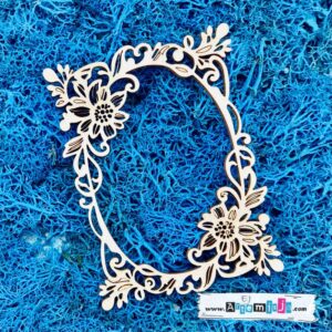 Tekturka: Ramka 08 - Ozdobna, prostokątna z kwiatami