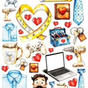 Arkusz dodatków do wycinania - Dzień Taty 08