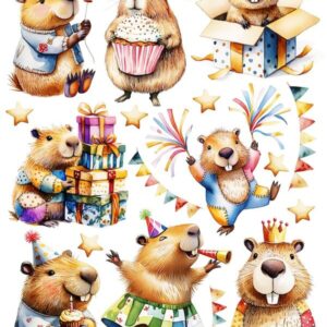 Arkusz dodatków do wycinania - Kapibara impreziara