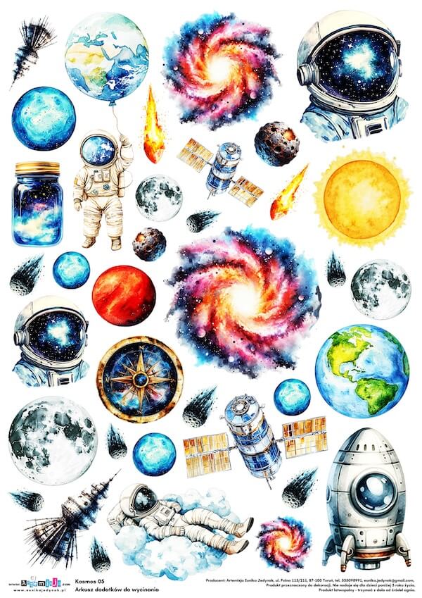 Arkusz dodatków do wycinania - Kosmos 05