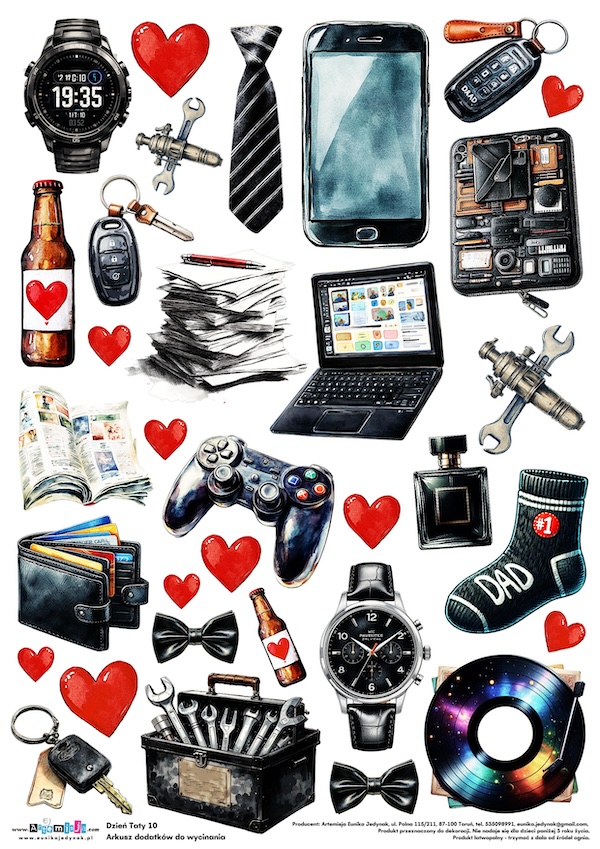 Arkusz dodatków do wycinania - Dzień Taty 10