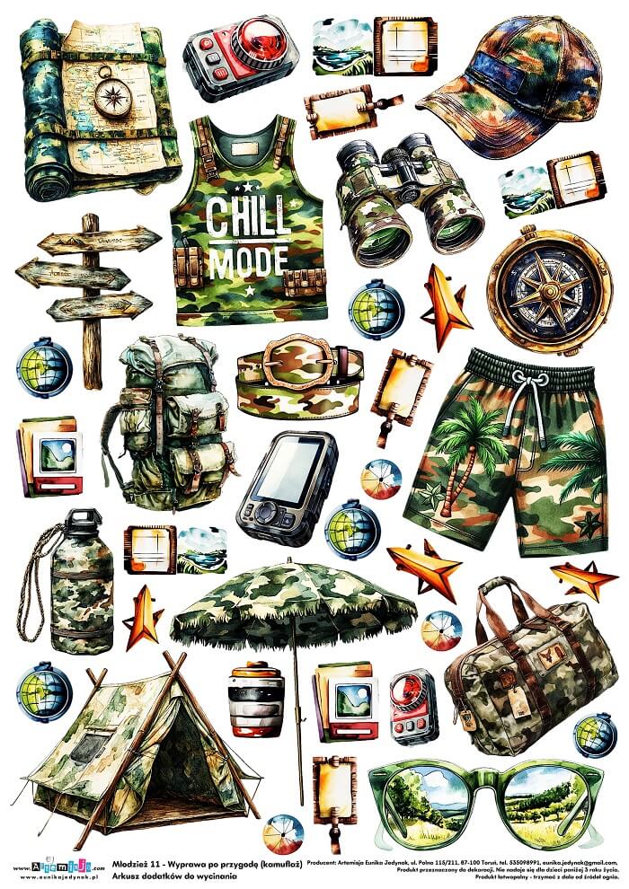 Arkusz dodatków do wycinania - Młodzież 11 - Wyprawa po przygodę