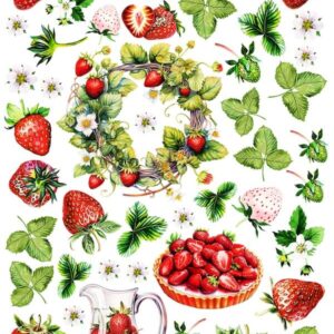 Arkusz dodatków do wycinania - Owoce 02 - Truskawki