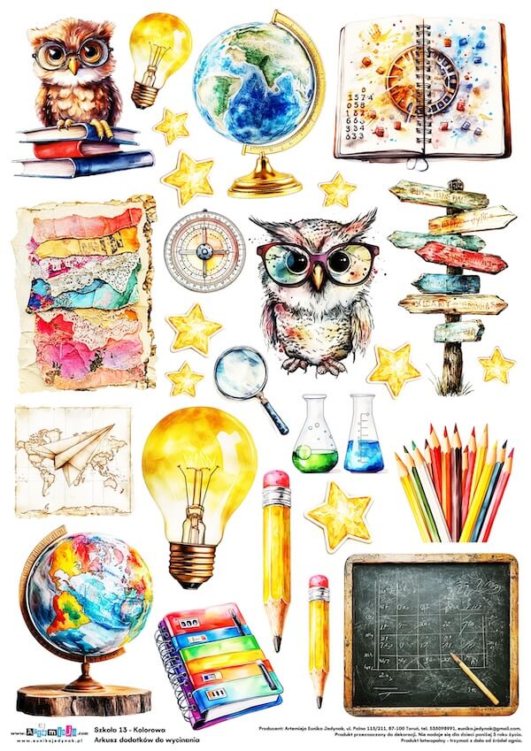 Arkusz dodatków do wycinania - Szkoła 13