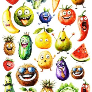 Arkusz dodatków do wycinania - Z humorem 12 - Owoce