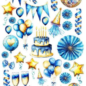 Arkusz dodatków do wycinania - Impreza 09 - Błękit i złoto