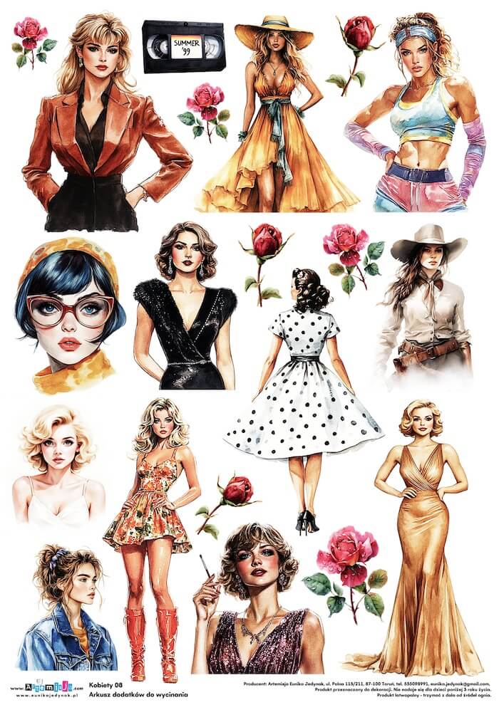 Arkusz dodatków do wycinania - Kobiety 08