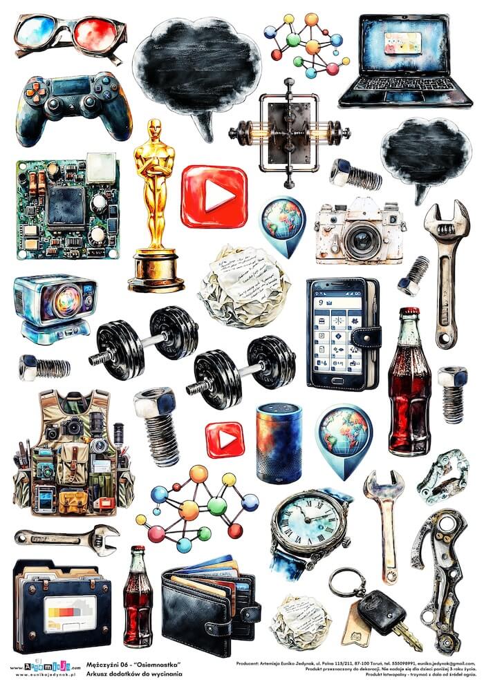 Arkusz dodatków do wycinania - Mężczyźni 06 - Osiemnastka