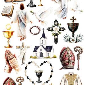 Arkusz dodatków do wycinania - Różne 15 - Religia - Chrześcijaństwo