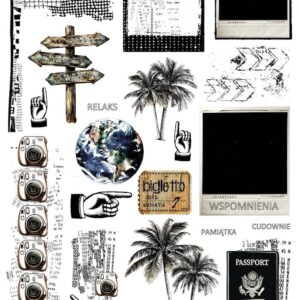 Travel - mini album 01 Artemisja Digital - Arkusz dodatków do wycinania
