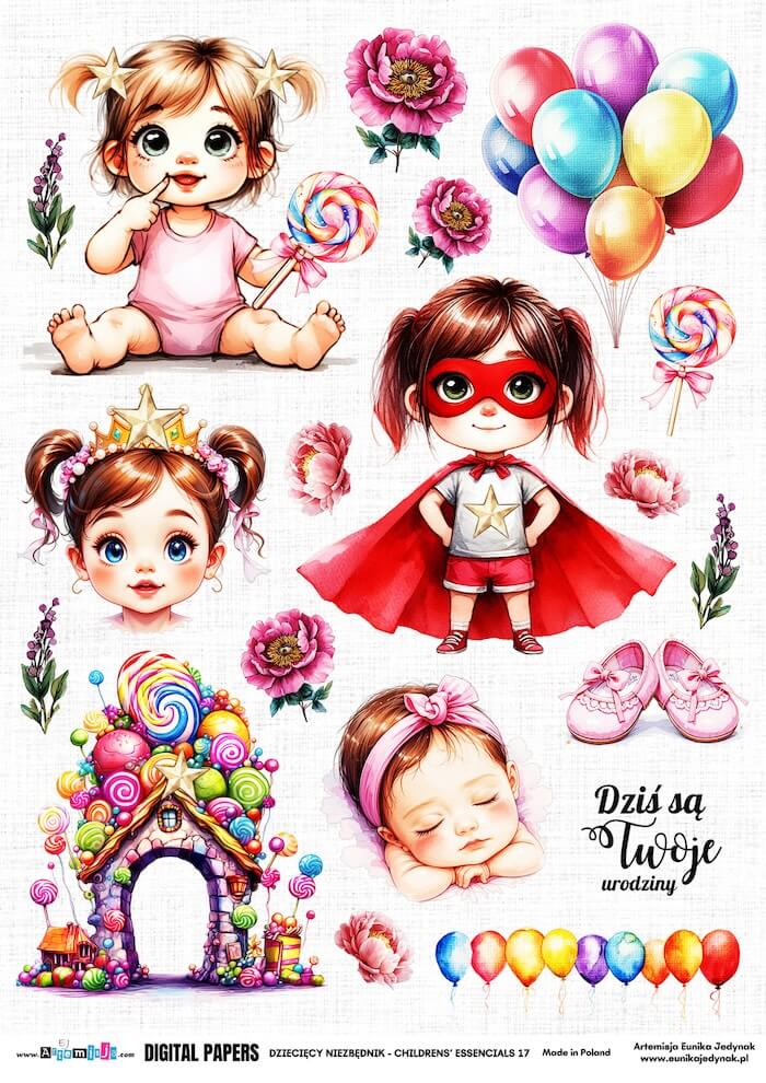 Dziecięcy niezbędnik 017 - Artemisja Digital - Arkusz dodatków do wycinania