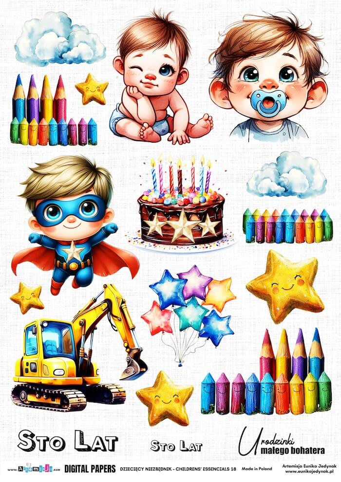 Dziecięcy niezbędnik 018 - Artemisja Digital - Arkusz dodatków do wycinania