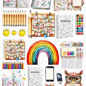 Kolorowa szkoła 016 - Artemisja Digital - Arkusz dodatków do wycinania