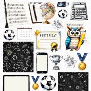 Kolorowa szkoła 017 - Artemisja Digital - Arkusz dodatków do wycinania