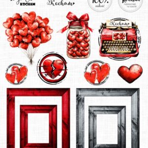 Walentynki 018 - Artemisja Digital - Arkusz dodatków do wycinania