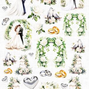 Zielony ślub 018 - Artemisja Digital - Arkusz dodatków do wycinania